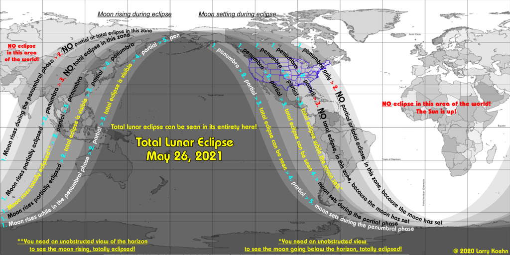 Total Eclipse of the Moon on May 26, 2021 - USA - Shadow & Substance